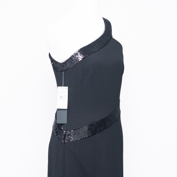 Adrianna Papell Knit Crepe One Shoulder Sequin Gown - Picture 9 of 12